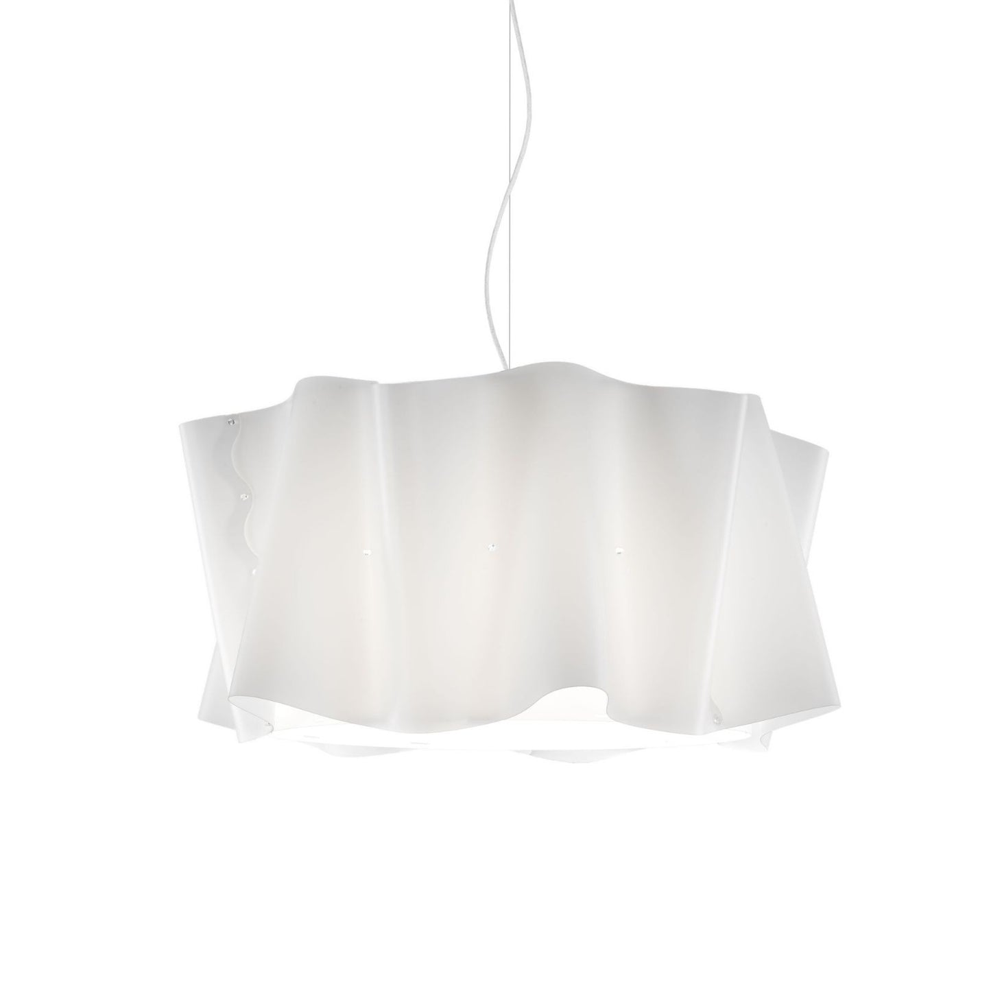 Suspensión 3 Luces Blanco en Metal Cromado Cm. 60x32h