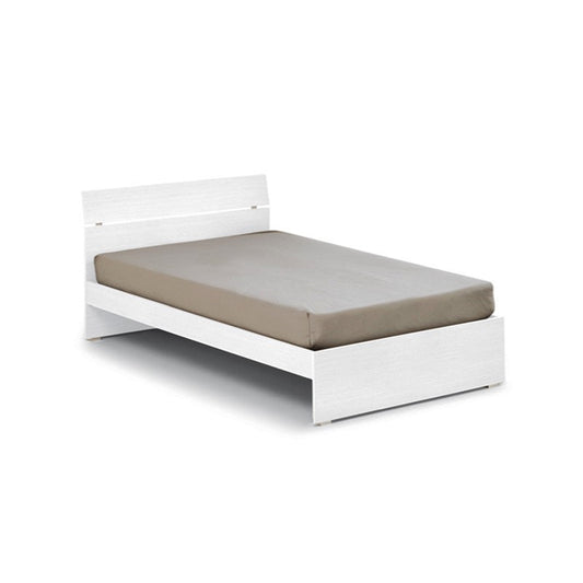 Cama doble para dormitorio en color fresno blanco 200x171xH 98 cm