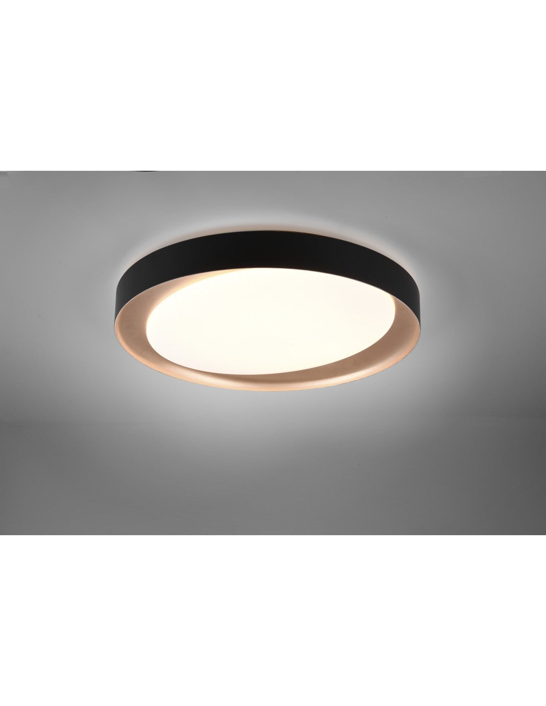 Lámpara de techo LED regulable Zeta Ø48 cm negro y dorado Trio Lighting