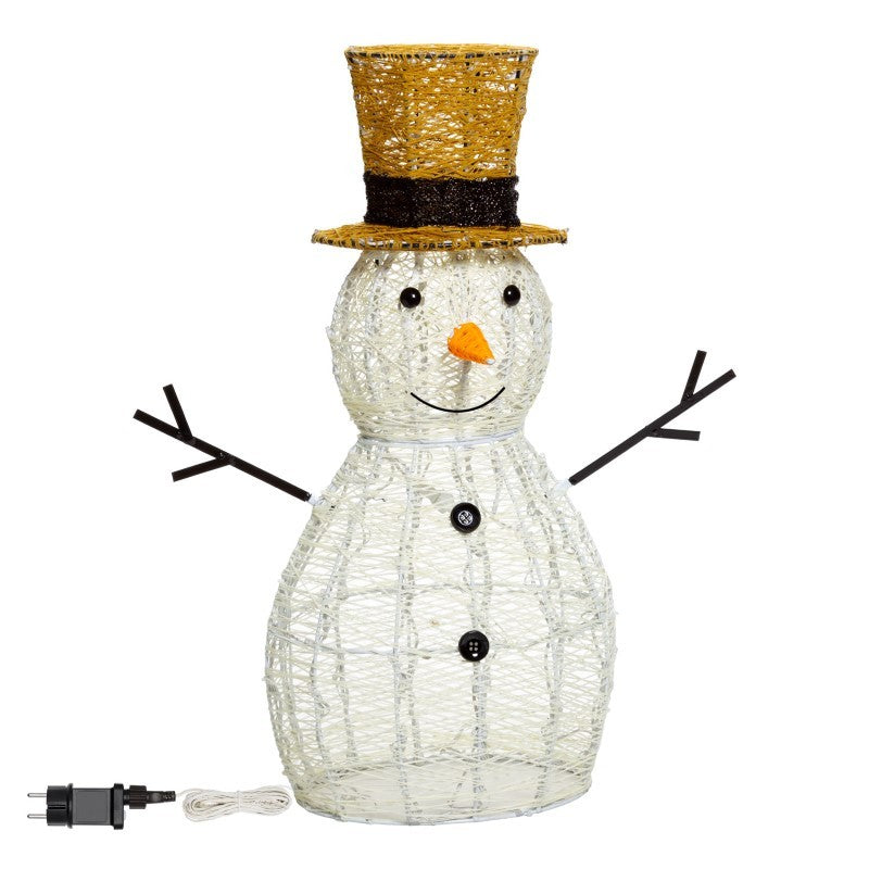 Muñeco de nieve LED 3D Al. 70 cm Serie 160 LED