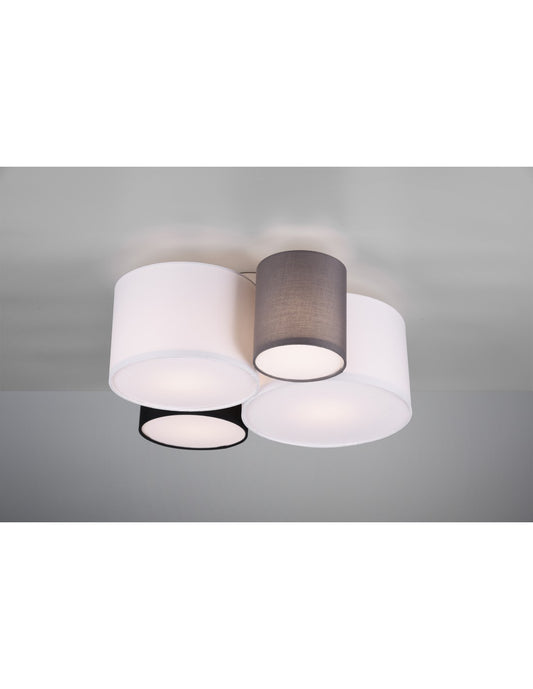 Lámpara de techo para hotel 4xE27 Multicolor Cilindros L50cm Trio Lighting