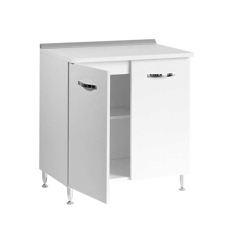 Base de cocina de fresno blanco con 2 puertas 80x50xH 85 cm