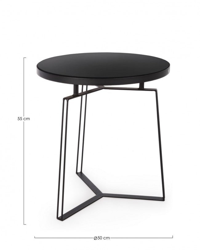Mesa de centro estilo diseño de metal negro 50 cm