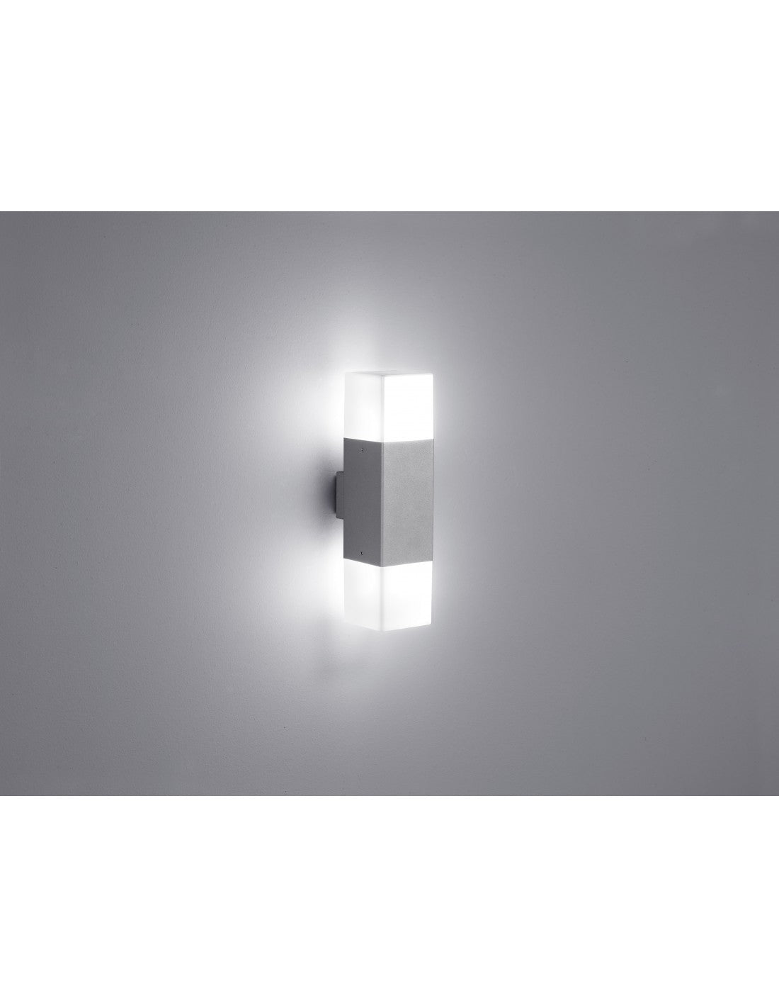 Aplique LED de doble luz para exteriores, iluminación en trío de aluminio Hudson