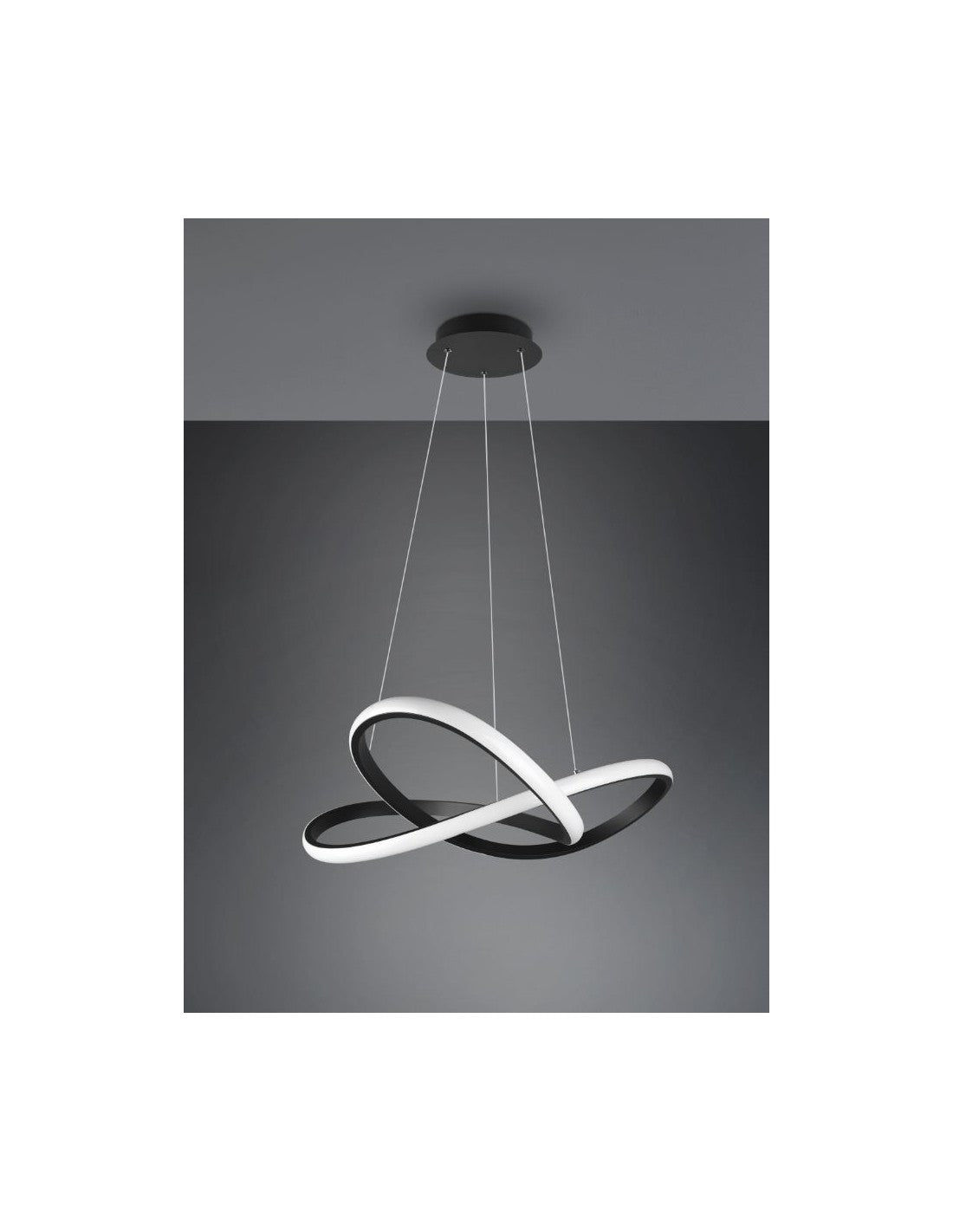 Modern Course Colgante Negro Led Dimmer 27W Ø60 cm Trio Lighting