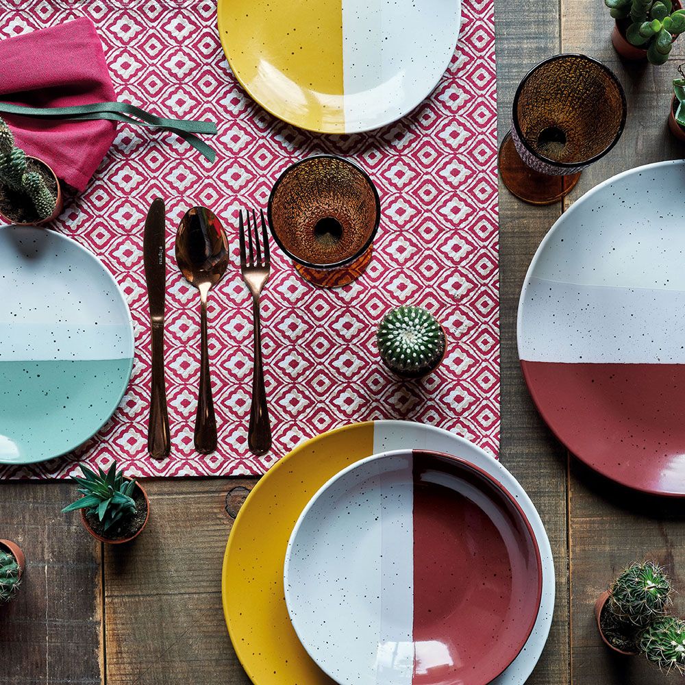 Vajilla 18 Piezas Capas Gres Multicolor