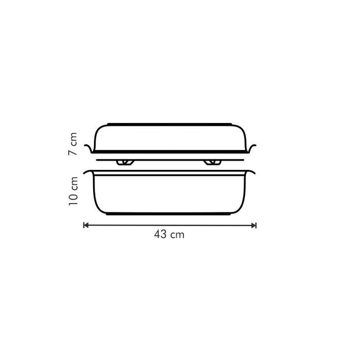 Exclusiva fuente rectangular para asar con tapa 36x24 cm