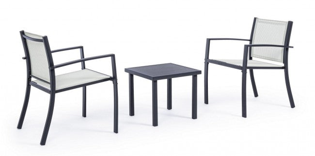 Conjunto de salón de jardín de 3 piezas de metal Auri antracita