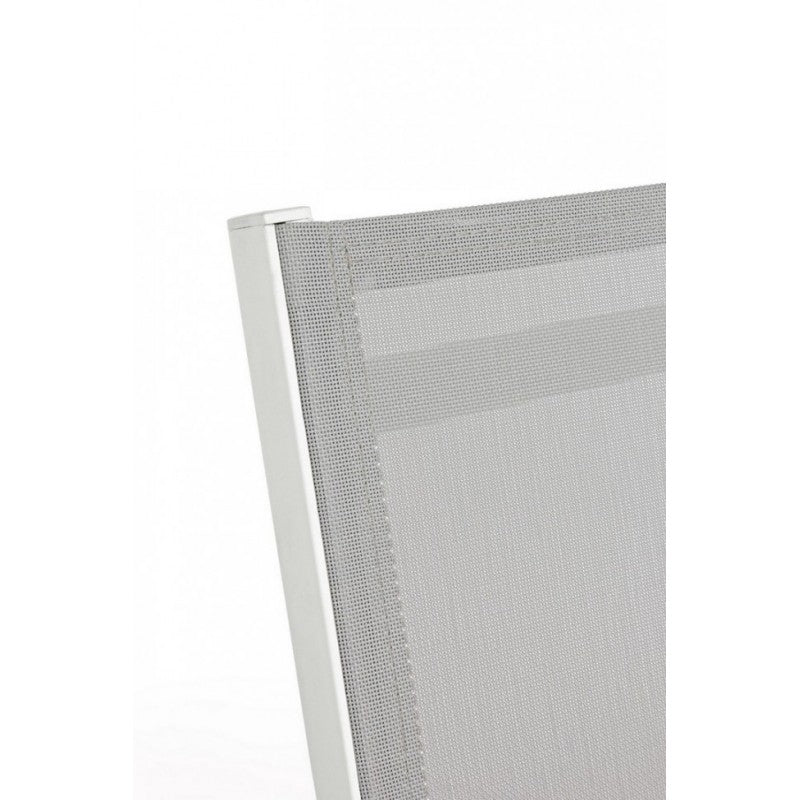 Silla De Exterior En Aluminio Gris Blanco Elin 47X57X H88 Cm