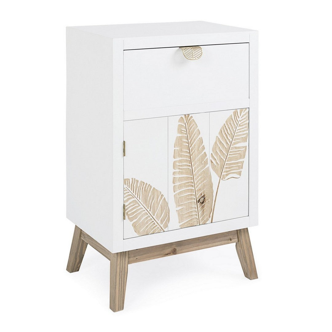 Mueble Folium 1 puerta 1 cajón en madera natural 45x30x70h cm