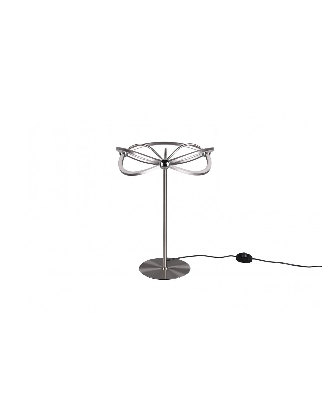 Lámpara De Mesa Moderna Diseño De Lazo Led Charivari Nickel Trio Lighting