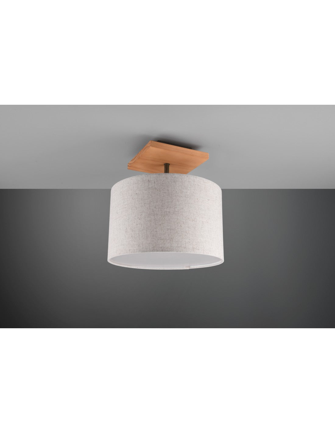 Elmau Plafón 1xE27 níquel y pantalla arena Ø35 cm Trio Lighting