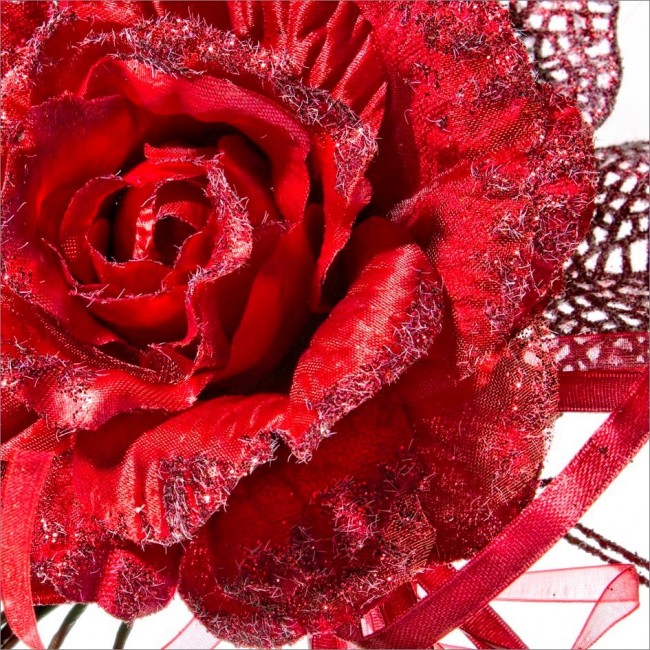 12x Púa Rosa Acebo Rojo