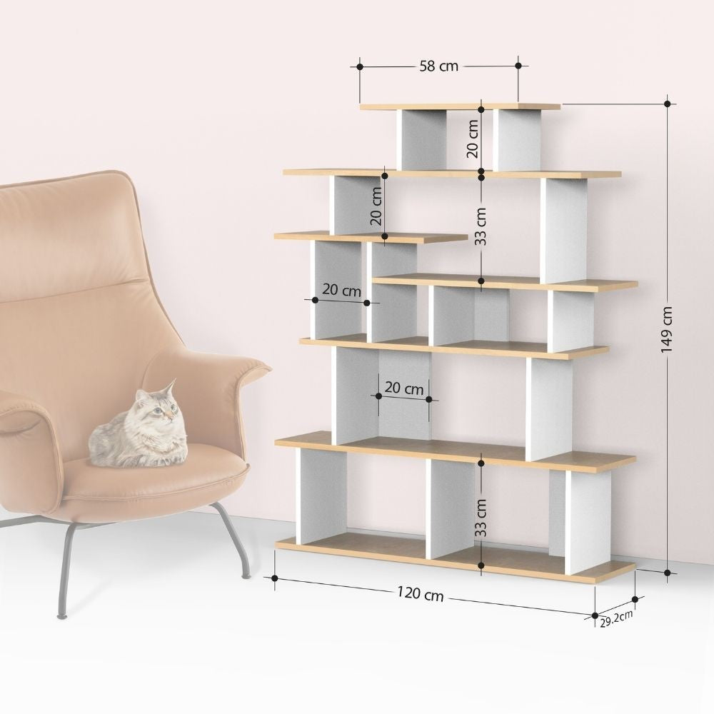 Librería de diseño Apollon blanco antracita