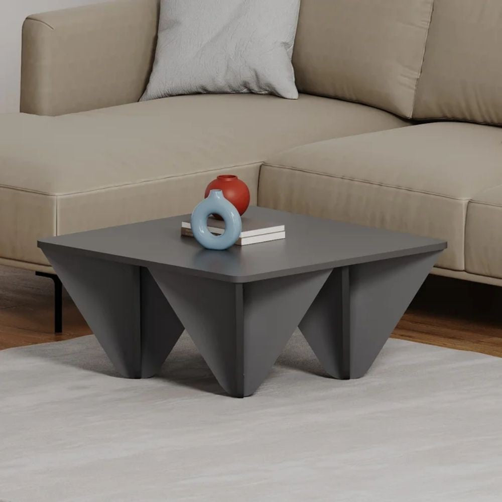 Mesa de diseño Diamond cuadrada para salón antracita
