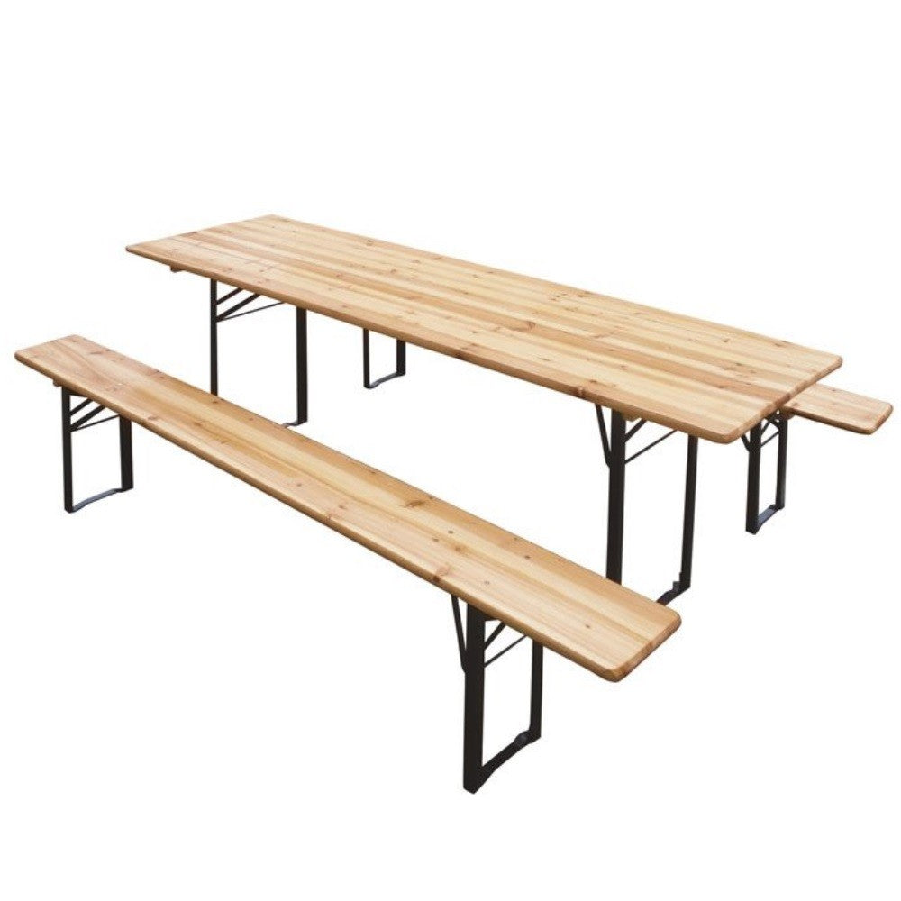 Conjunto cervecería compuesto por mesa de 80x200 cm. y 2 bancos Verdelook