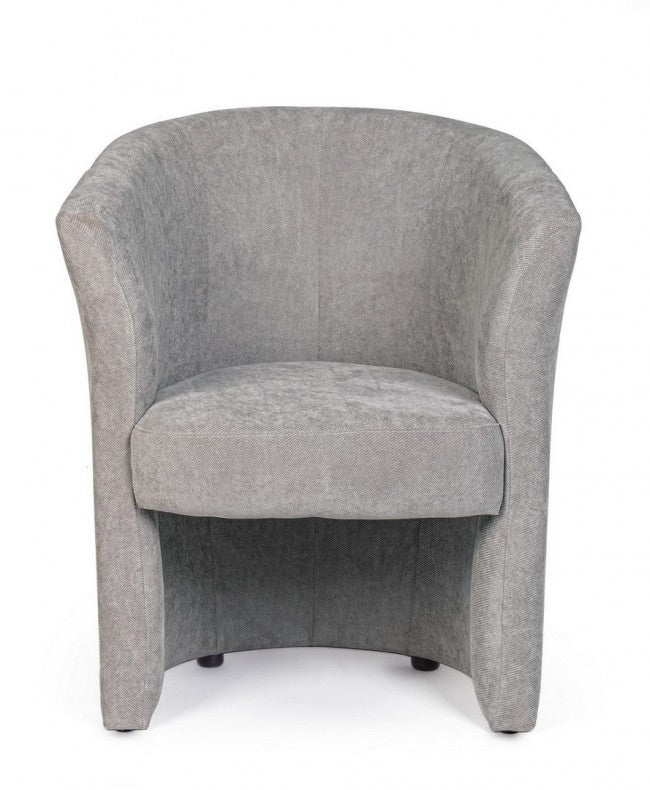 Sillón de madera y tela gris claro BELICE 64,5x63x h76 cm