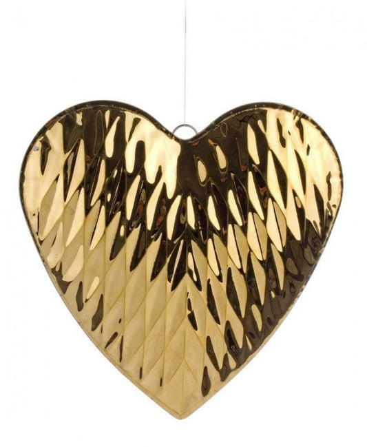 4x Colgante de corazón chapado en oro L