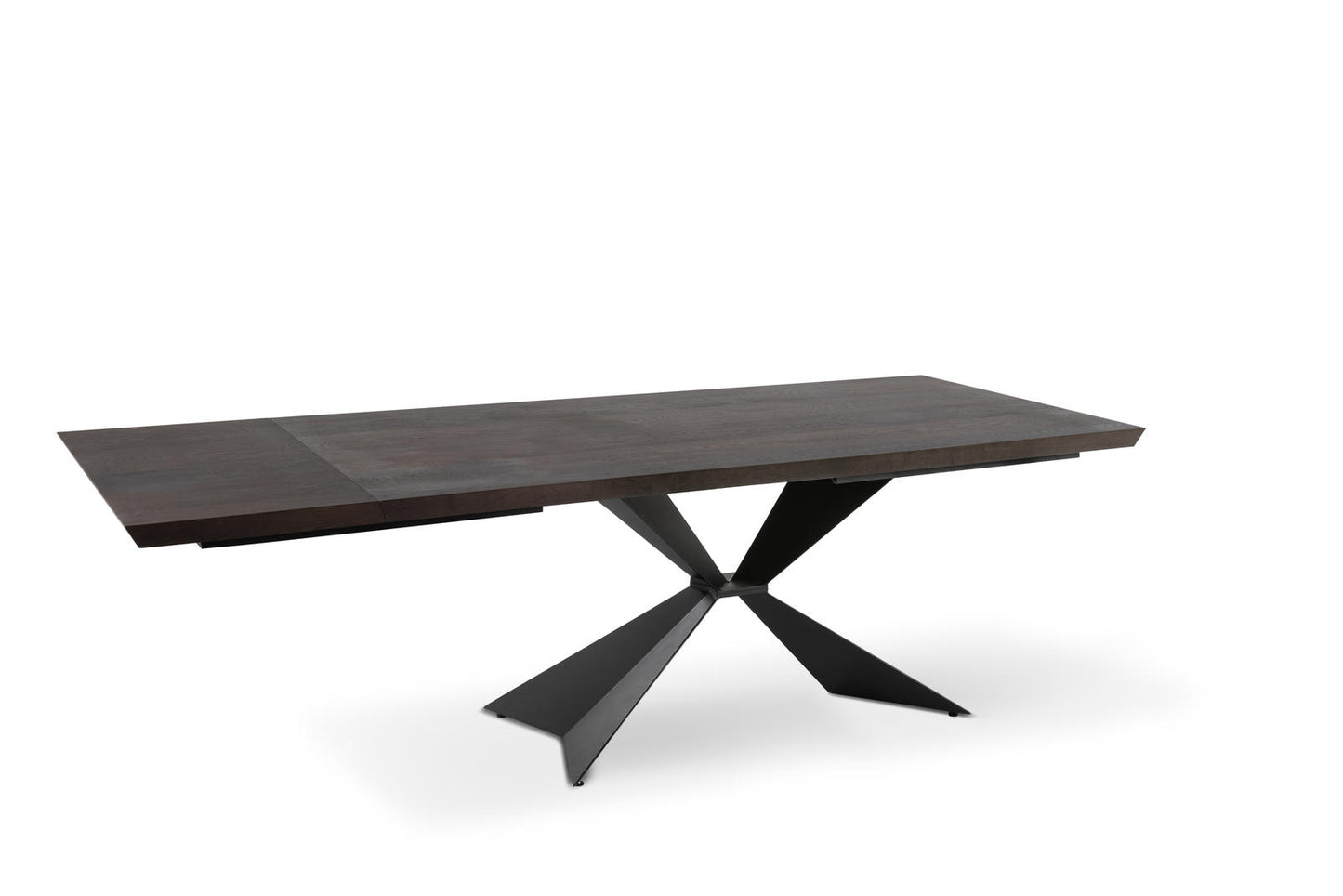 Mesa extensible con tapa chapada en roble termotratado 200/300x100x76h cm