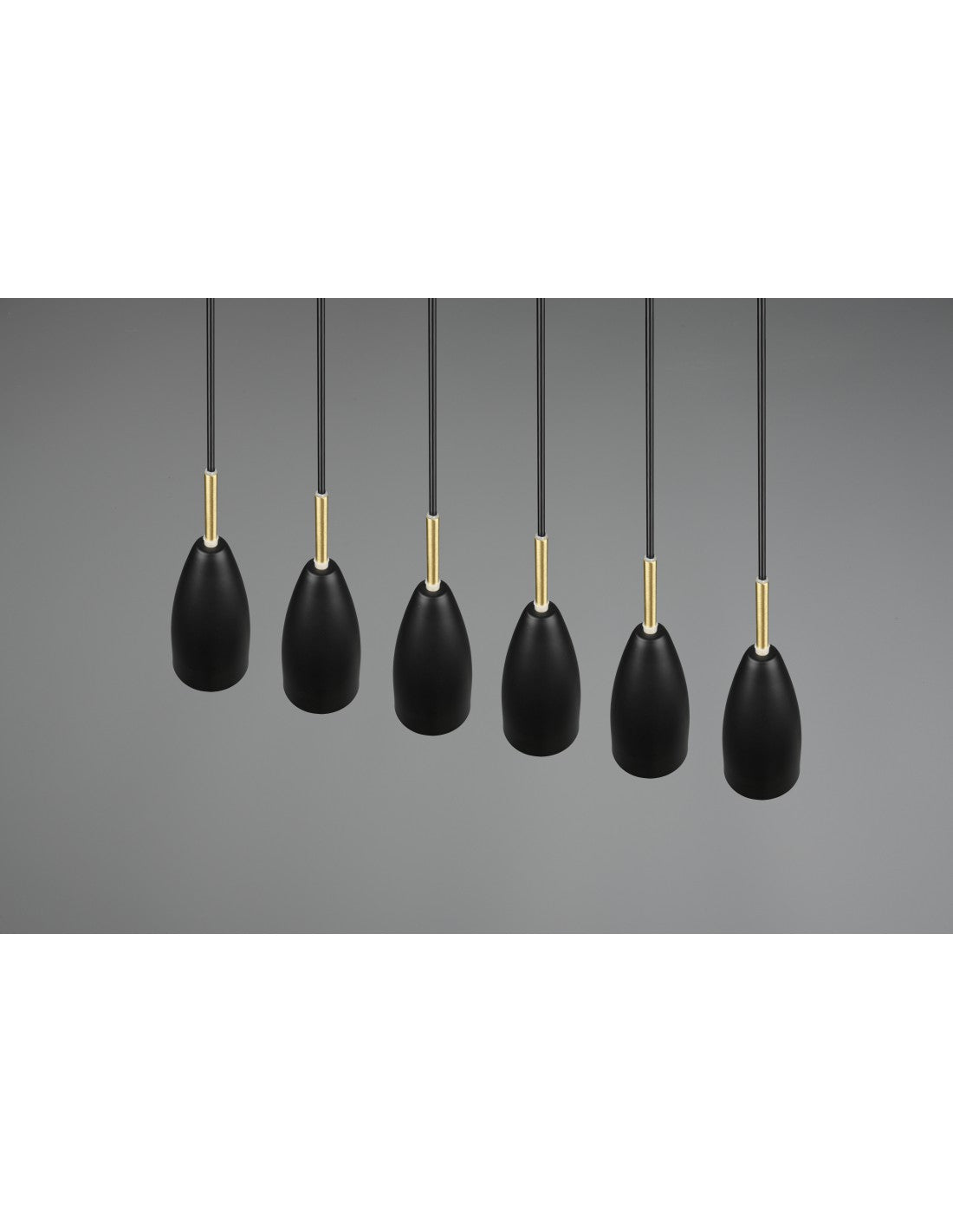 Suspensión Lineal Grande Isola Farin 6 Luces Negro Trio Lighting