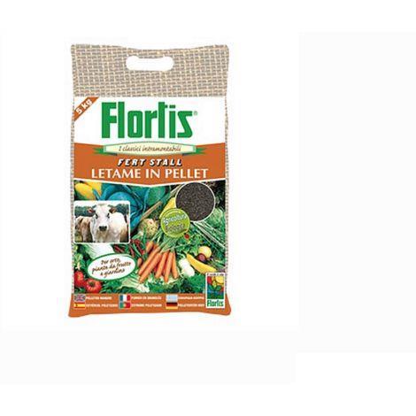 Flortis Pellet Fertilizante Estiércol Natural para Céspedes y Jardines 5kg