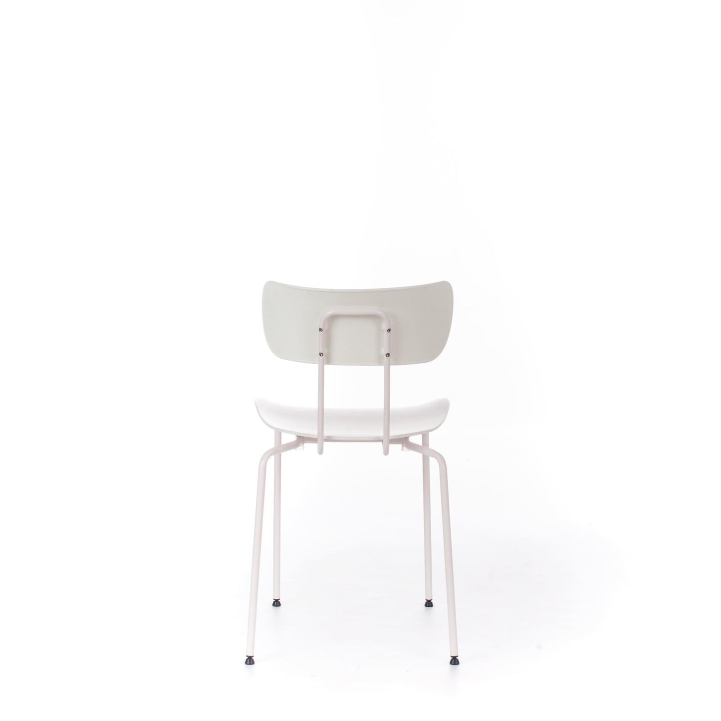 4x Silla de polipropileno con asiento blanco.