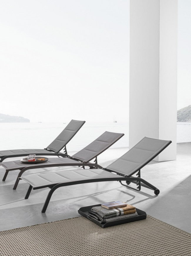 Tumbona con ruedas Cleopas de aluminio antracita