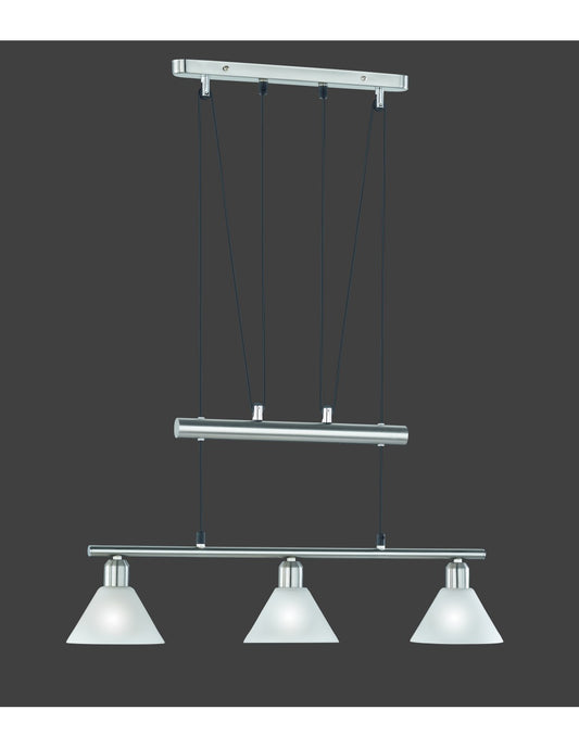 Suspensión 3 luces arriba y abajo Stamina Níquel L66 cm Trio Lighting