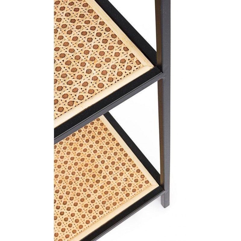 Librería perfilada de acero con cuatro estantes Antracita ELYOT 85,5x25,5x h131 cm