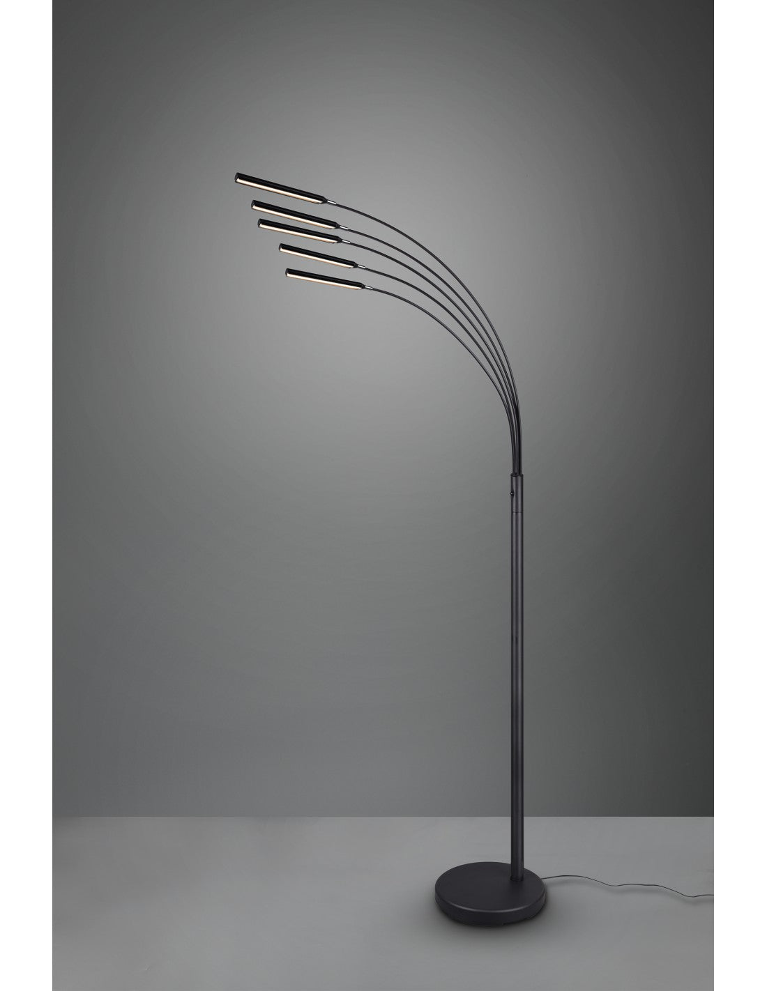 Lámpara de pie Reed 5 arcos LED negro mate H195 cm Trio Lighting