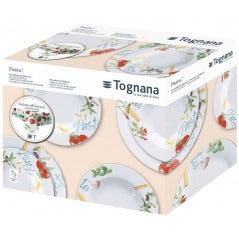 Juego de 12 Platos de Pasta y Mantel Multicolor Línea Olimpia