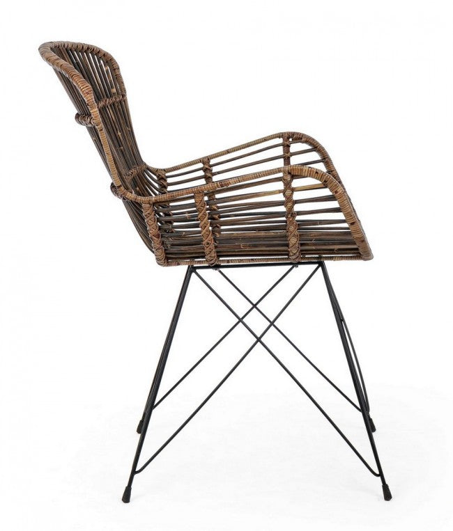 Sillón rústico en fibras naturales Ventrus Croco