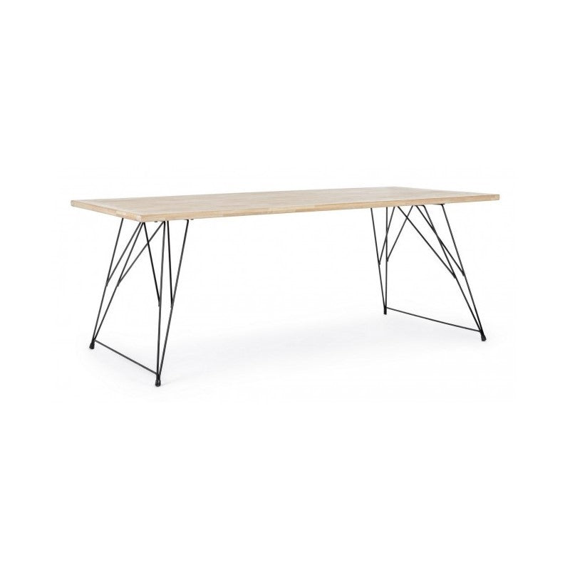 DISTRICT mesa industrial de diseño de madera 200x90x h76 cm