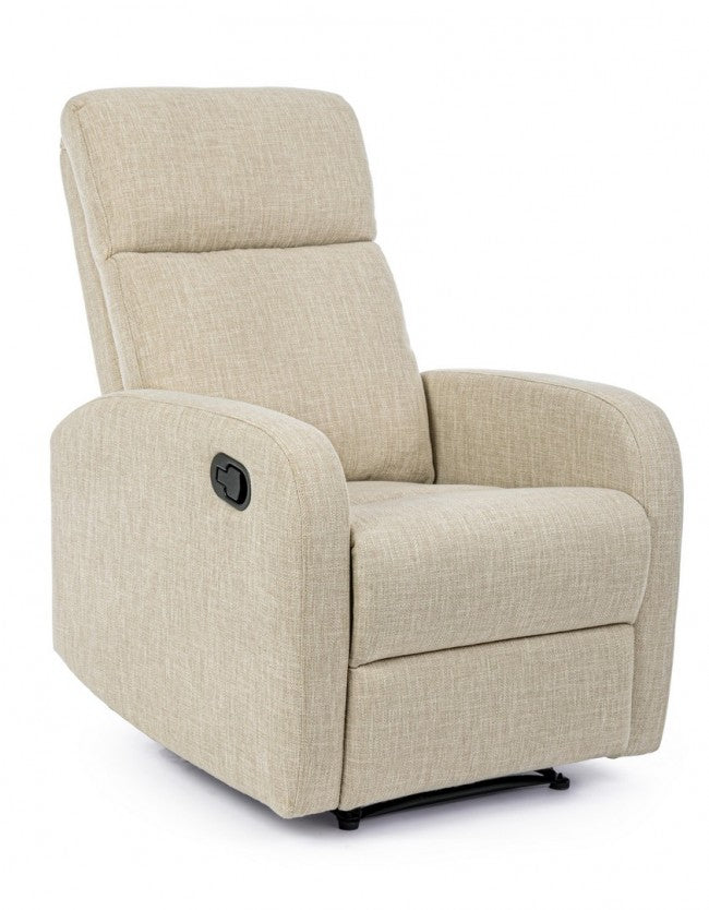 Sillón reclinable manual en tejido Iris beige