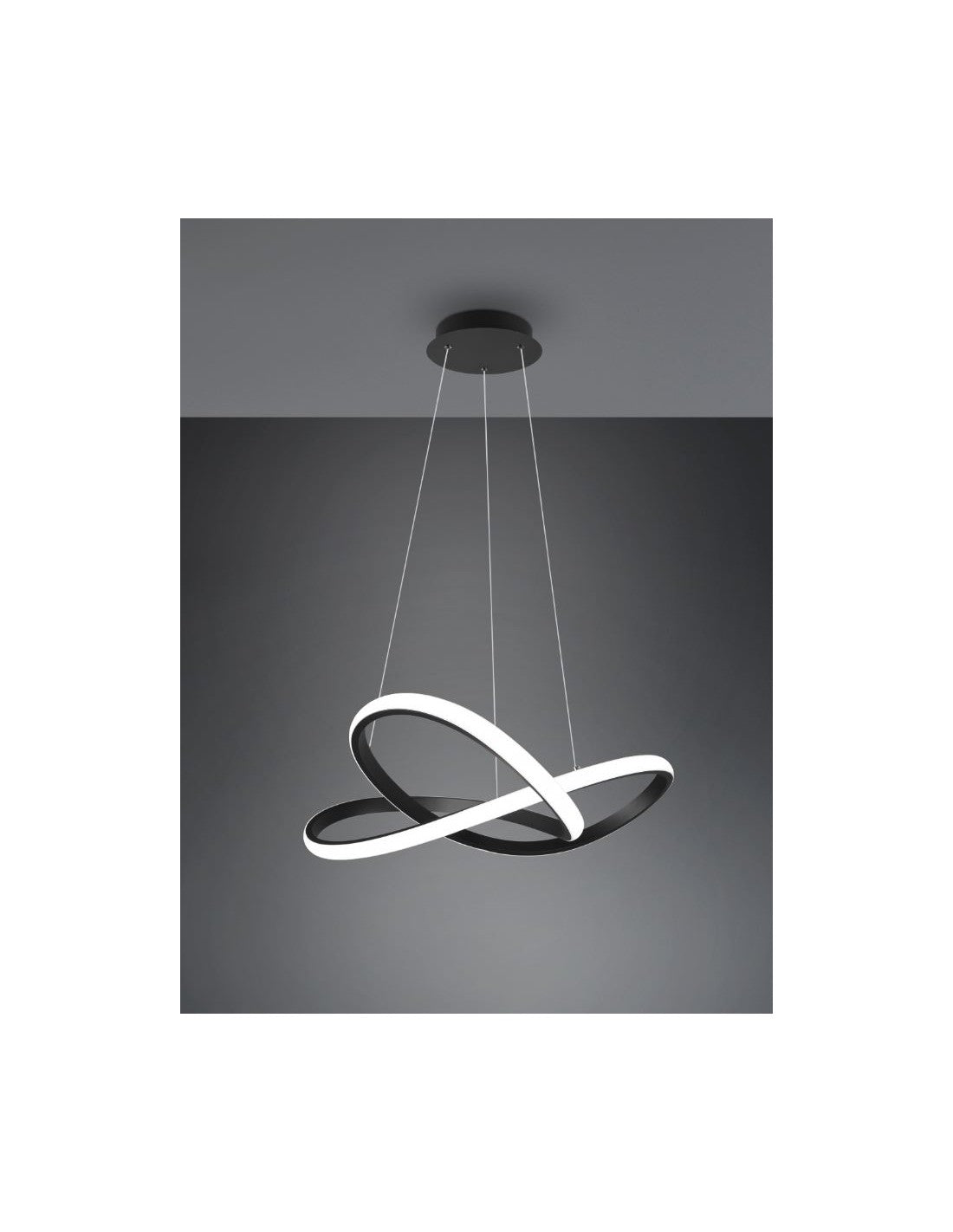 Modern Course Colgante Negro Led Dimmer 27W Ø60 cm Trio Lighting