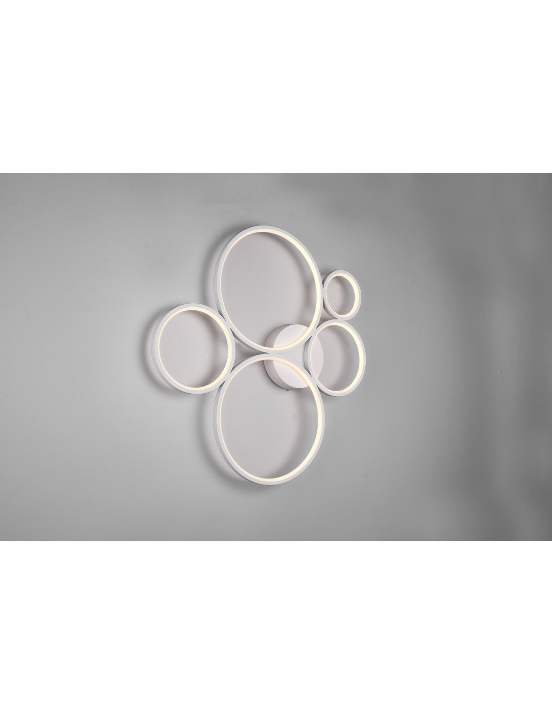 Lámpara de techo Rondo 5 círculos LED regulables blanco L 59 cm Trio Lighting