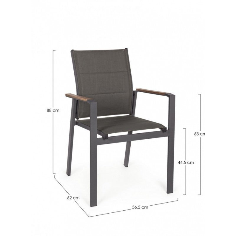 Silla de exterior Kubik aluminio antracita