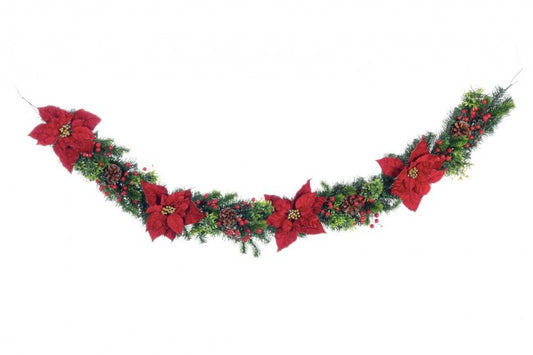 6x Boa Poinsettia clásica roja Alt. 180