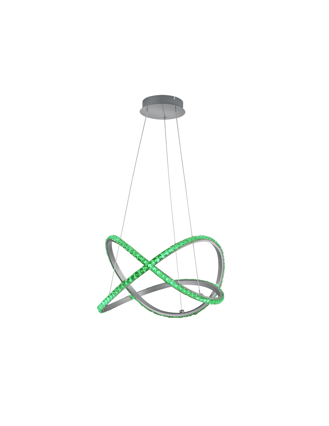 Lámpara colgante moderna Rubin LED regulable RGB efecto cristal Ø50 cm Trio Lighting