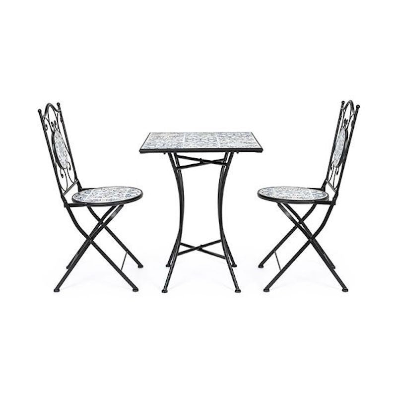 Bizzotto Erice Conjunto de Exterior en Acero y Cerámica 3PCS