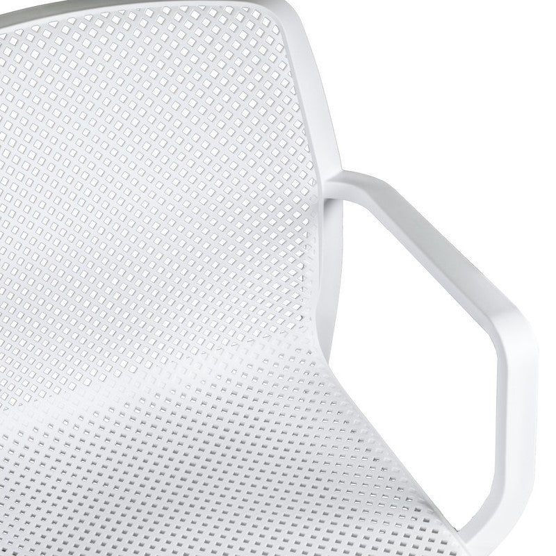Silla De Jardín Polipropileno Con Apoyabrazos Blanco Dalian 46,5X53,5X H55 Cm