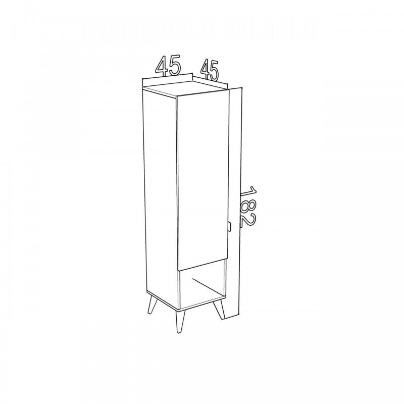 Armario de entrada de dormitorio delgado para guardar ropa 45 x 45 x 182 h cm