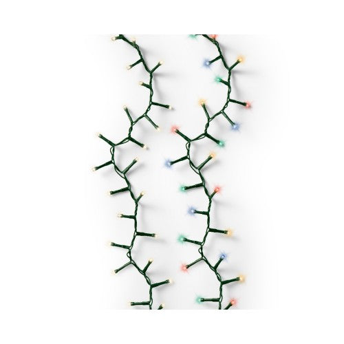 Luces navideñas Kaemingk 1000 LED de color blanco cálido y multicolor, efecto centelleante