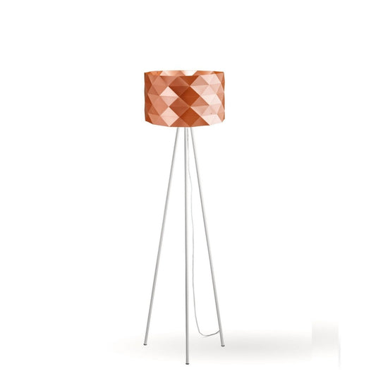 Lámpara De Pie Trípode De Metal Cobre Cm. 40x146h