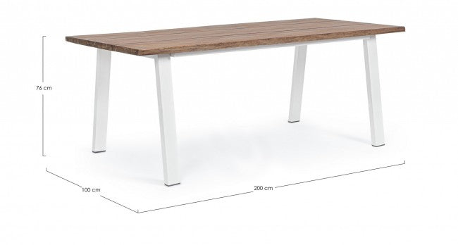 Mesa de jardín Oslo Blanco Natural 100x200 cm