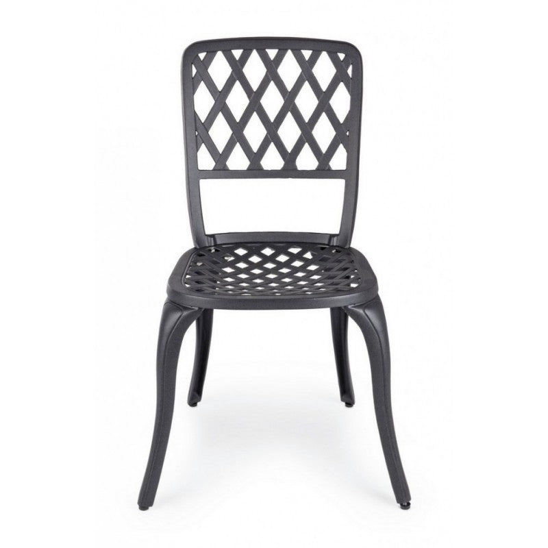 Silla exterior aluminio antracita 44 x 46 x 89h cm