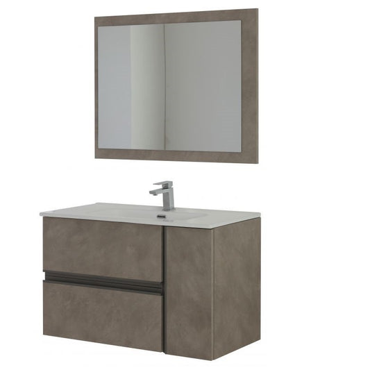 Composición de baño color fresno con dos cajones y una puerta 90x46x h57 cm