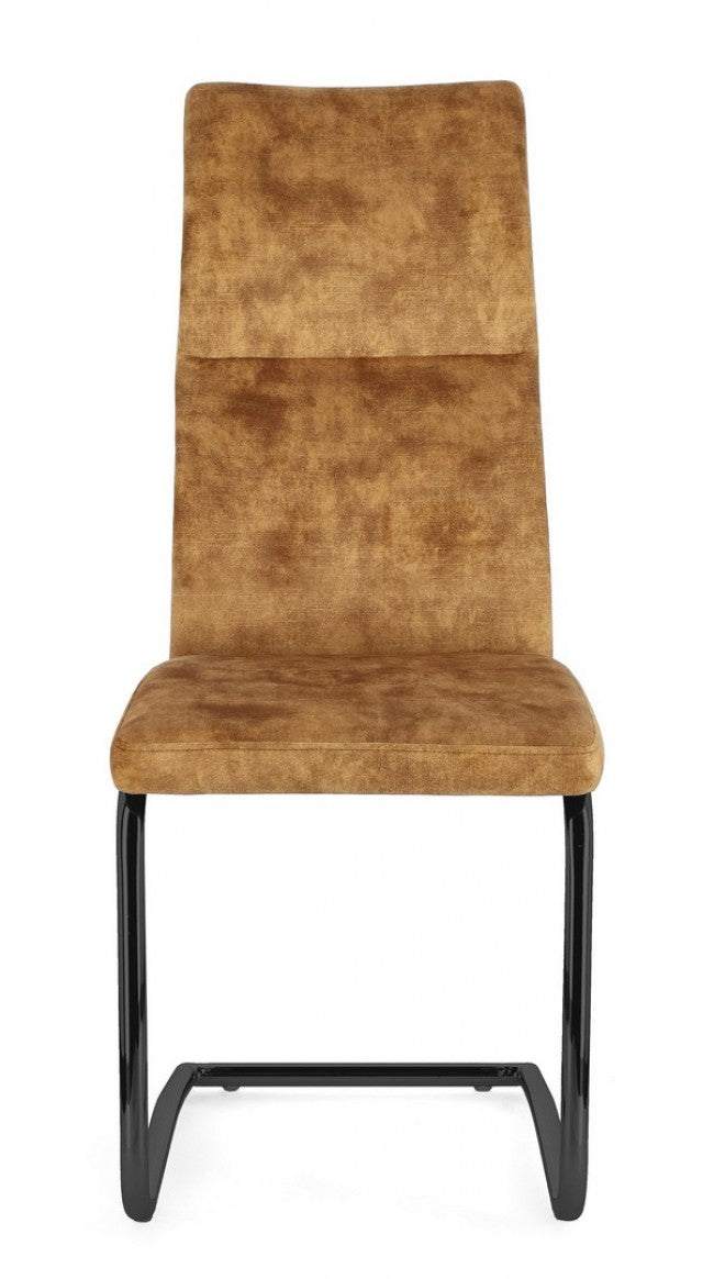 4x Sillas Thelma de terciopelo amarillo