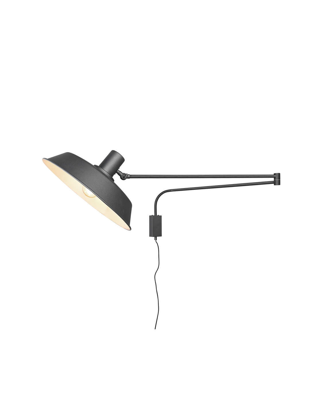 Aplique 1xE27 Bolder Negro Regulable L35 cm Trio Lighting