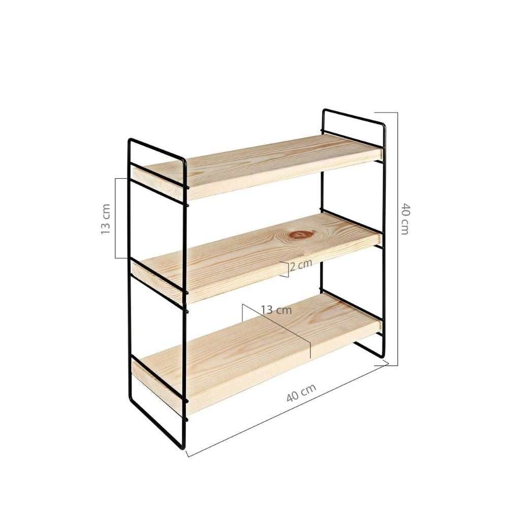 Scaffale Hobby 3 ripiani 40x13x40 nero ASZ1571 EFFEZ